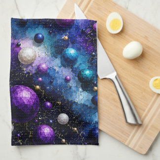 Paño De Cocina Galaxia de Medianoche Burbujas Poli