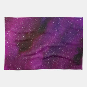 Paño De Cocina Galaxias acuáticas de color rosa púrpura
