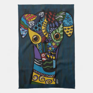 Paño De Cocina Galgo - jubilado compitiendo con rescate del galgo