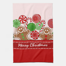 Paño De Cocina Galletas de galleta de Navidades rojos