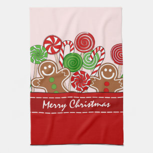 Paño De Cocina Galletas de galleta de Navidades rojos