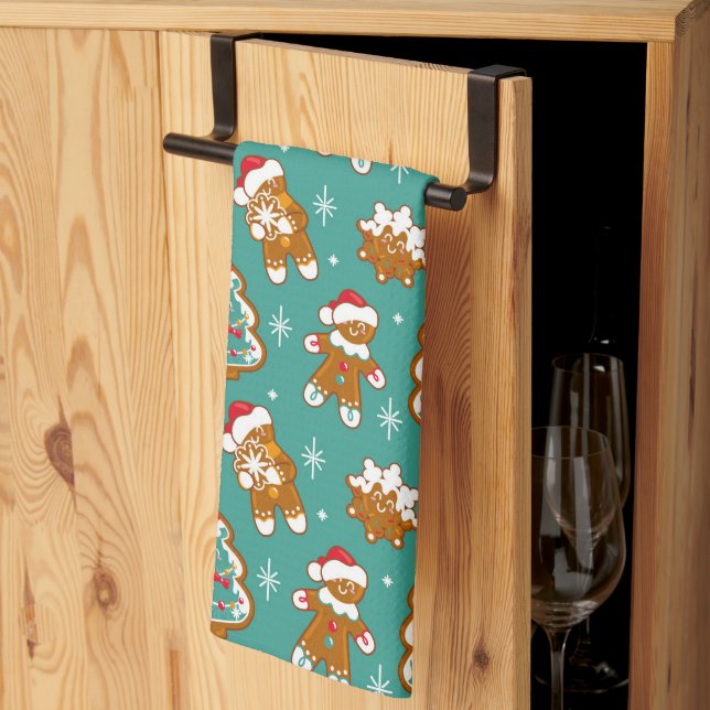 Paño De Cocina Galletas de jengibre de Navidad (Pliegue de tercios)