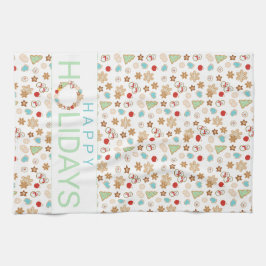 Paño De Cocina Galletas de Navidad con diseños Felices Fiestas