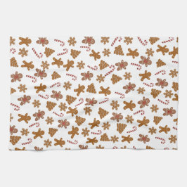 Paño De Cocina Galletas de pan de jengibre y canas de caña de cue