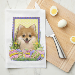 Paño De Cocina Galletas del huevo de Pascua - Pomeranian