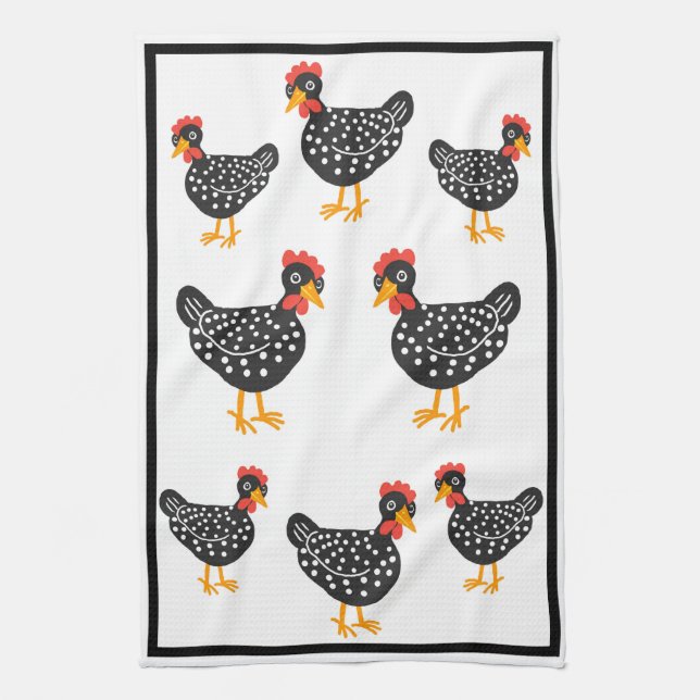 Paño De Cocina Gallinas negras (Vertical)