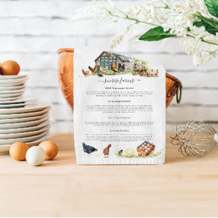 Paño De Cocina Gallinero Monograma Rústico de Granja