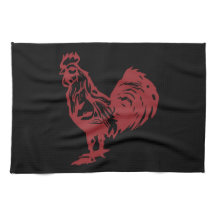 Gallo del rojo del estilo de la prensa de copiar