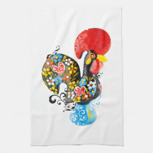 Paño De Cocina Gallo famoso de Barcelos Nr 06 - edición floral