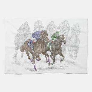 Paño De Cocina Galloping Race Horses