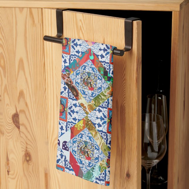 Paño De Cocina Galo de Barcelos, Portugal (Pliegue de tercios)