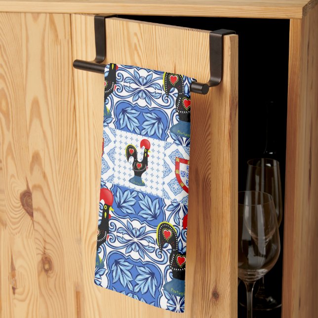 Paño De Cocina Galo de Barcelos, Portugal (Pliegue de tercios)