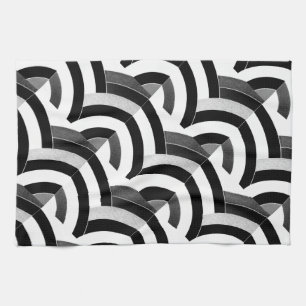 Paño De Cocina galones negros/blancos elegantes modernos