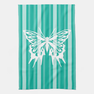 Paño De Cocina Gancho victoriano Aqua con mariposa