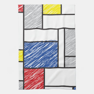 Paño De Cocina Garabatos minimalistas de Mondrian Arte moderno De