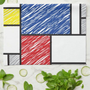 Paño De Cocina Garabatos minimalistas de Mondrian De Stijl Arte m