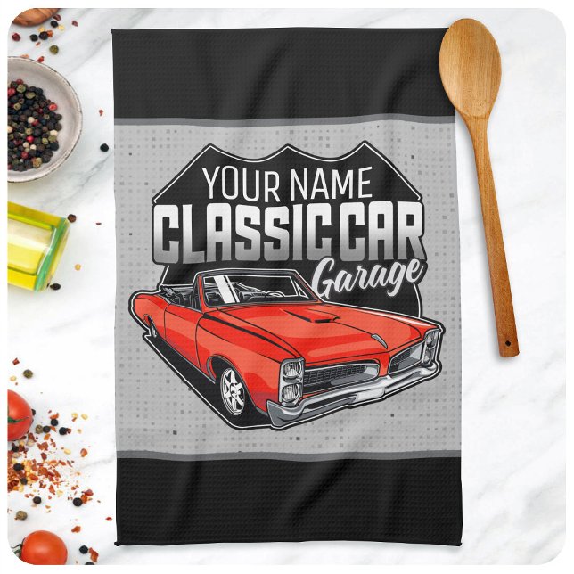 Paño De Cocina Garage de coche clásico convertible personalizado  (Subido por el creador)