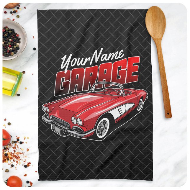 Paño De Cocina Garaje personalizado de 1961 C1 Red Classic Sports (Subido por el creador)