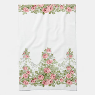 Paño De Cocina Garlands de elegantes Rosas victorianos rosados