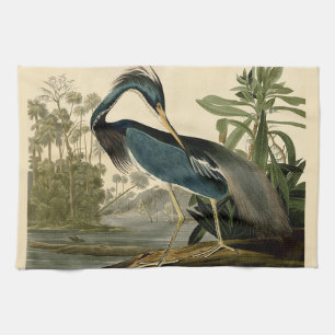Paño De Cocina Garzas de Louisiana de Audubon Pájaros Arte Améric