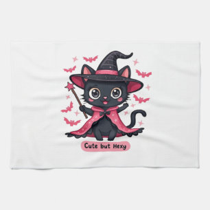 Paño De Cocina Gatito gótico de rosa – dulce, pero hechizado Over