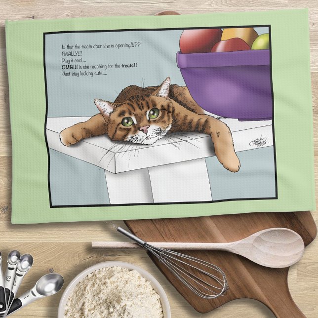 Paño De Cocina Gatito Naranja Atractivo Golosinas Divertidas Espe (Subido por el creador)