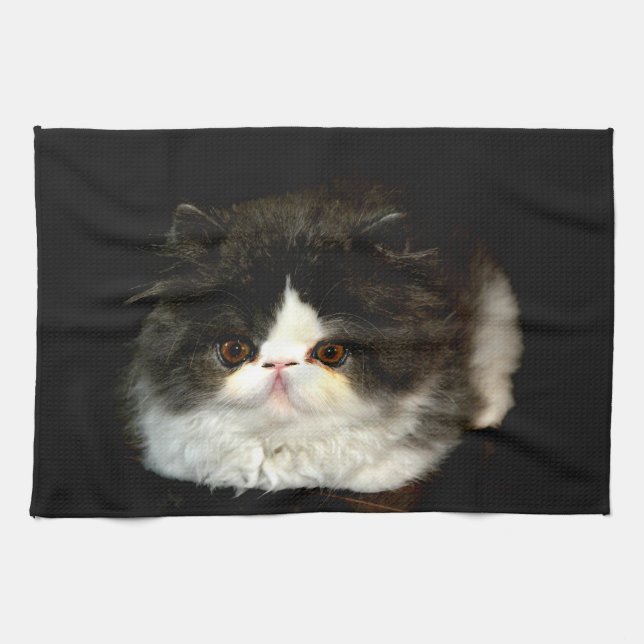 Paño De Cocina Gatito negro de gatito blanco (Horizontal)