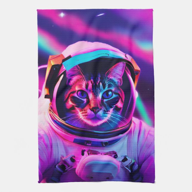 Paño De Cocina gato astronauta (Vertical)
