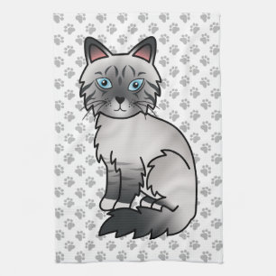 Paño De Cocina Gato atigrado azul Birman / Ragdoll adorable & pat