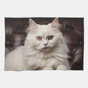 Paño De Cocina Gato blanco majestuoso