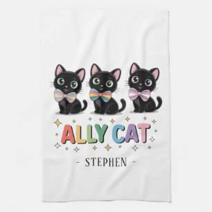 Paño De Cocina Gato de Ally - Gato negro Orgullo LGBTQ