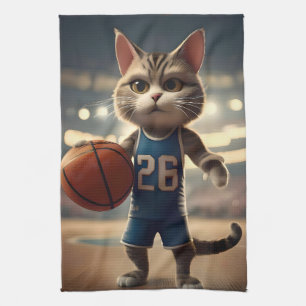 Paño De Cocina Gato de básquetbol, cubierta de putter de golf,