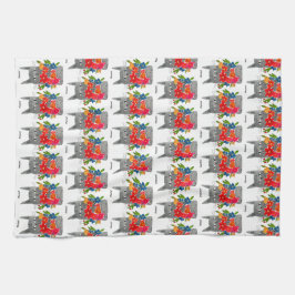 Paño De Cocina Gato de flores