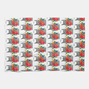 Paño De Cocina Gato de flores