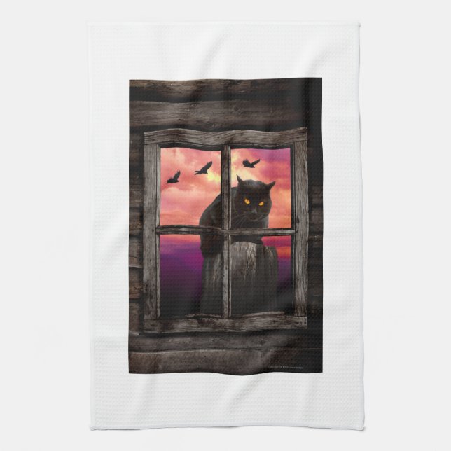 Paño De Cocina Gato de Halloween (Vertical)