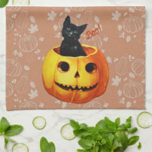 Gato de Halloween en calabaza