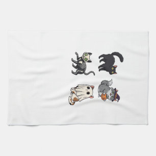 Paño De Cocina Gato de Halloween Felino Espeluznante y con Estilo