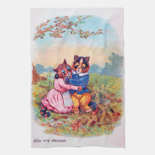 Paño De Cocina Gato de los amantes (Emoción fuerte), Louis Wain