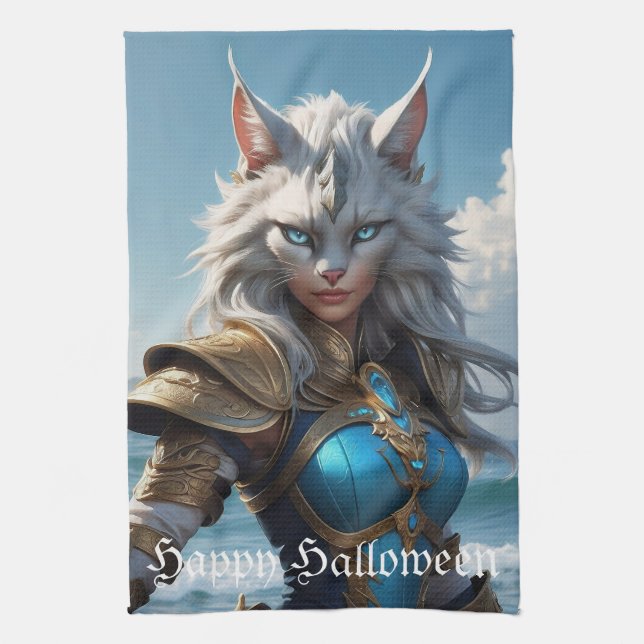 Paño De Cocina Gato de ojos azules malvados (Vertical)