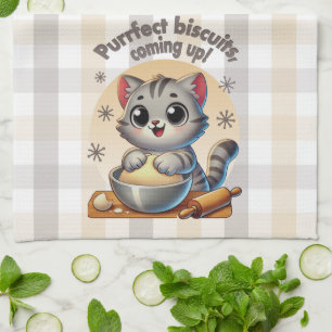 Paño De Cocina Gato de rodillas "Procure galletas, venga"