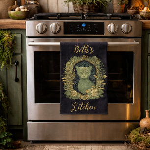 Paño De Cocina Gato del Bosque Místico - Bosque Personalizado