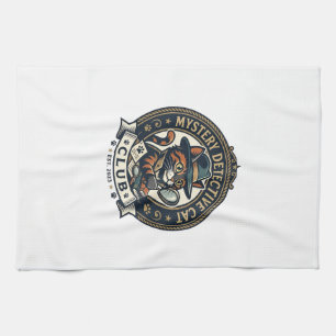 Paño De Cocina Gato Detective Misterioso Camiseta Gráfica Arte -