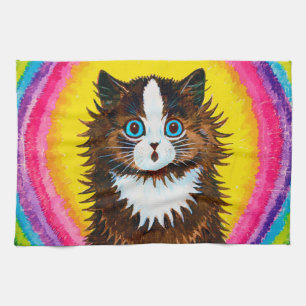 Paño De Cocina Gato en un arcoiris, Louis Wain