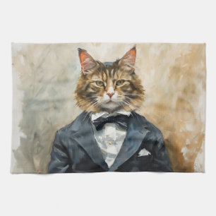 Paño De Cocina Gato en un traje