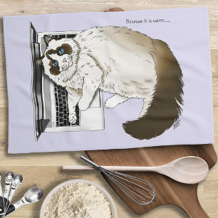 Paño De Cocina Gato esponjoso Ragdoll Lavanda Portátil Divertido
