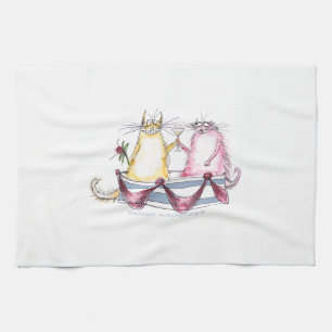 Paño De Cocina gato feliz del dibujo animado del amor, fernandes