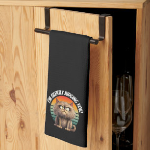 Paño De Cocina Gato gracioso que estoy juzgando silenciosamente t