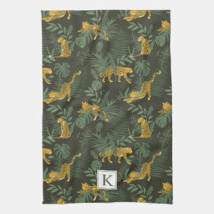 Paño De Cocina Gato monográfico de la jungla leopardo tropical