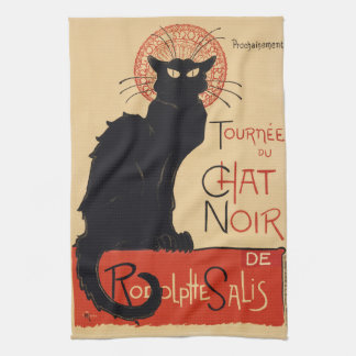 Paño De Cocina Gato negro chic Art Nouveau de Steinlen impresión 
