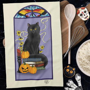 Paño De Cocina Gato negro de Art Nouveau